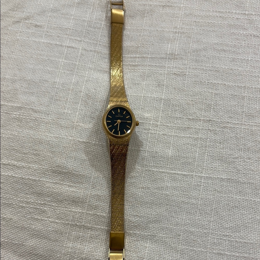 Omega Gold and Black Classic Watch